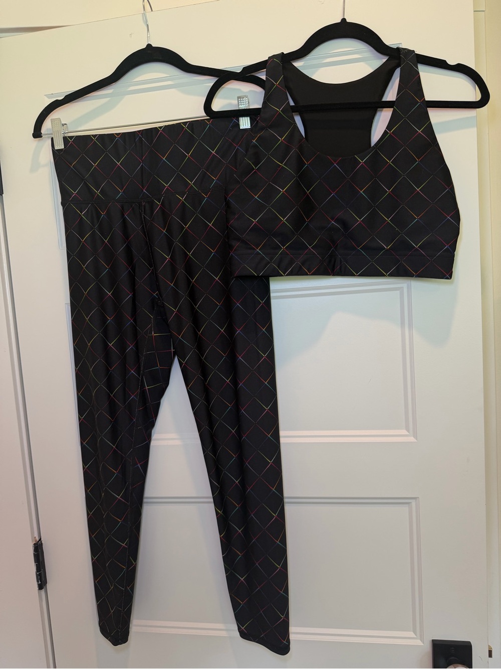 Terez Black Activewear Prism Rainbow Print set